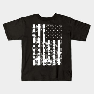 Dream Free Hustle Sold Separately Caprice Mode Black American Flag Kids T-Shirt